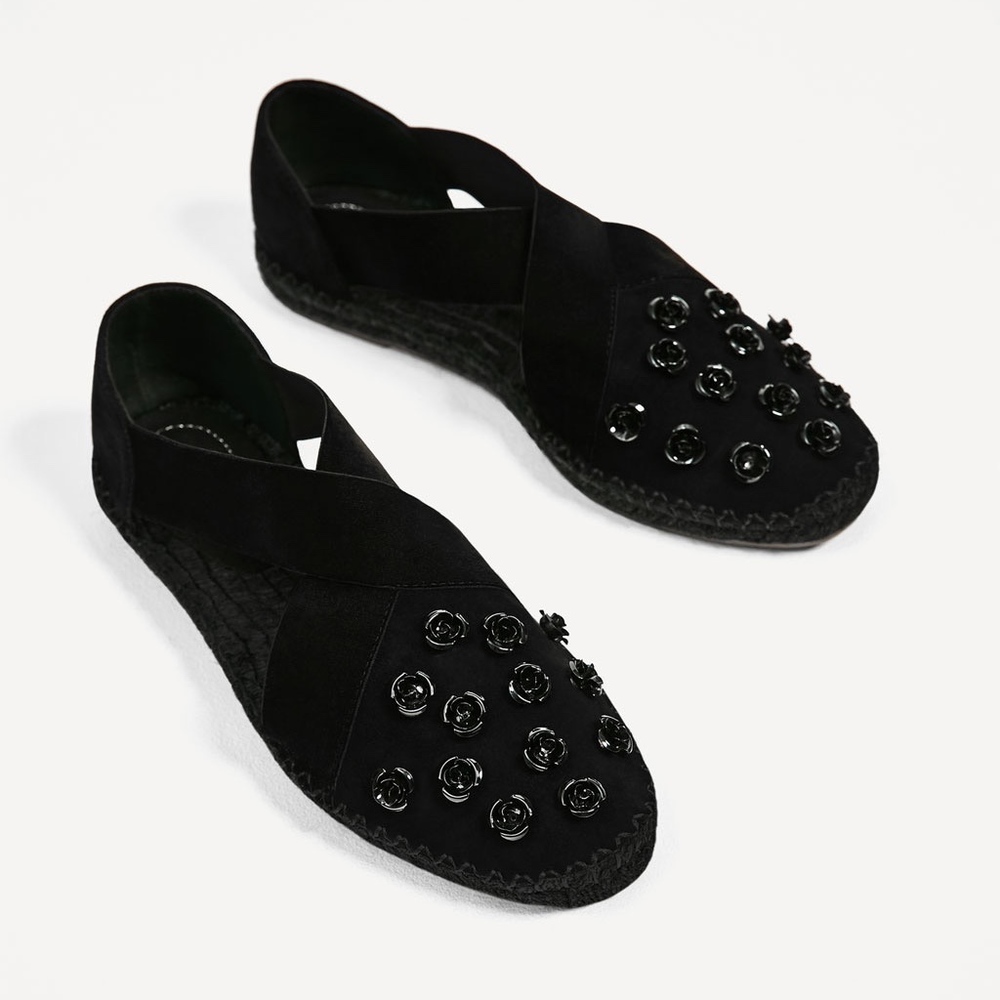 ZARA FLORAL EMBELISSHED ESPADRILLES